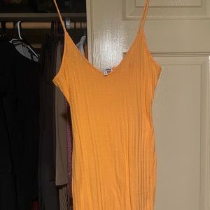 Brand new yellow -orangish spaghetti short dress